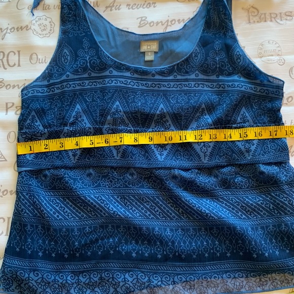 Converse One Star Boho Semi Sheer Tank Top Blue Tied Straps Lined Size Small - Picture 5 of 8